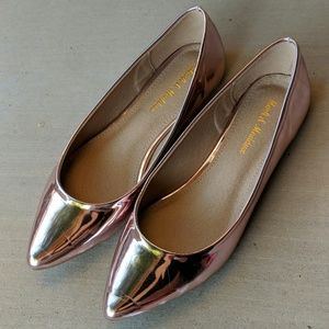 Metallic Rose Gold flats